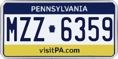PA license plate MZZ6359