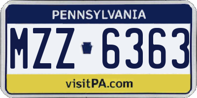 PA license plate MZZ6363