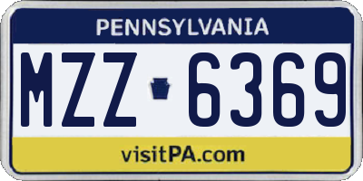 PA license plate MZZ6369