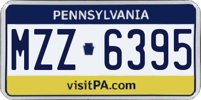 PA license plate MZZ6395