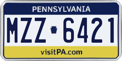 PA license plate MZZ6421