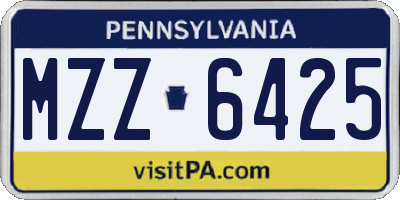 PA license plate MZZ6425