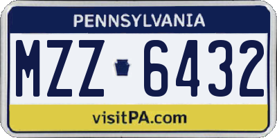 PA license plate MZZ6432