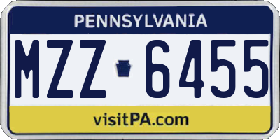 PA license plate MZZ6455