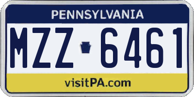 PA license plate MZZ6461
