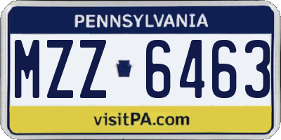 PA license plate MZZ6463