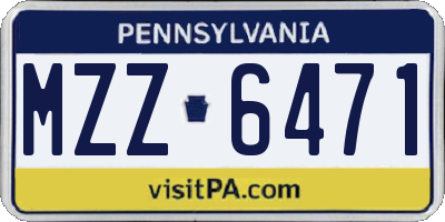 PA license plate MZZ6471