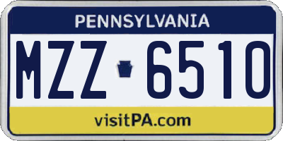 PA license plate MZZ6510