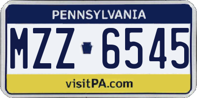 PA license plate MZZ6545
