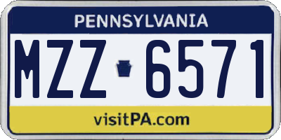 PA license plate MZZ6571