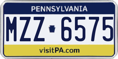 PA license plate MZZ6575