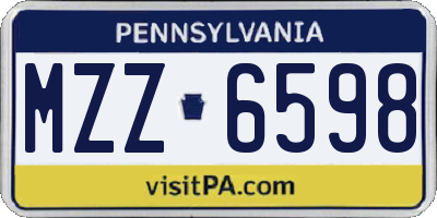 PA license plate MZZ6598