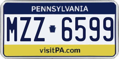 PA license plate MZZ6599