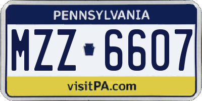PA license plate MZZ6607