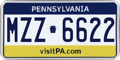 PA license plate MZZ6622