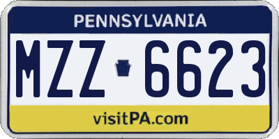 PA license plate MZZ6623