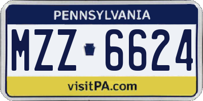 PA license plate MZZ6624