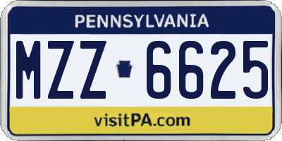 PA license plate MZZ6625