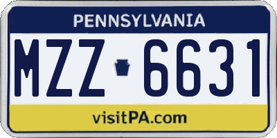 PA license plate MZZ6631