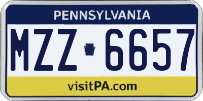PA license plate MZZ6657