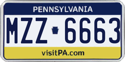 PA license plate MZZ6663