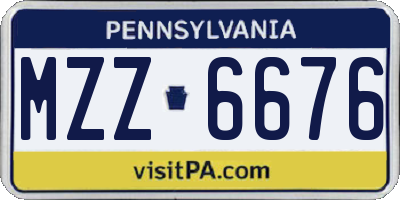 PA license plate MZZ6676