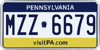 PA license plate MZZ6679
