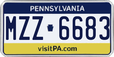 PA license plate MZZ6683
