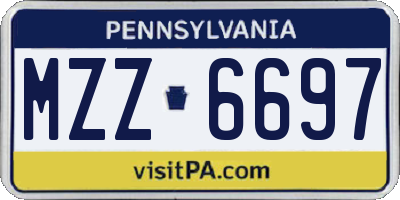 PA license plate MZZ6697