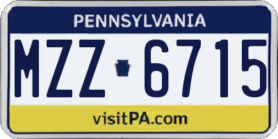 PA license plate MZZ6715