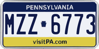 PA license plate MZZ6773