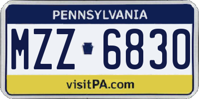 PA license plate MZZ6830