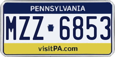 PA license plate MZZ6853