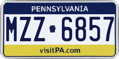PA license plate MZZ6857