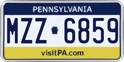 PA license plate MZZ6859