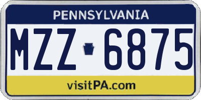 PA license plate MZZ6875