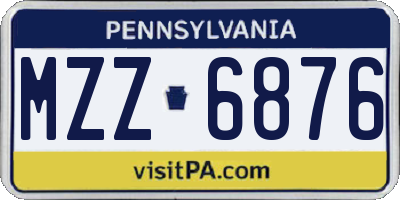 PA license plate MZZ6876