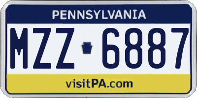 PA license plate MZZ6887