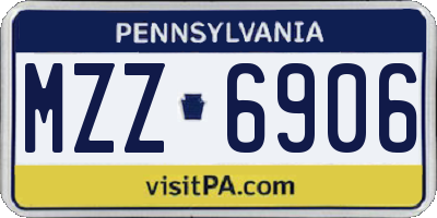 PA license plate MZZ6906