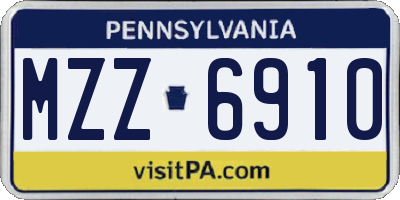 PA license plate MZZ6910