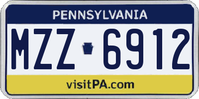 PA license plate MZZ6912
