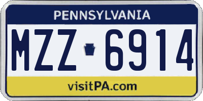 PA license plate MZZ6914