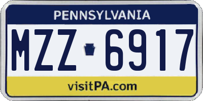 PA license plate MZZ6917
