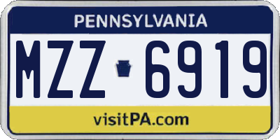 PA license plate MZZ6919