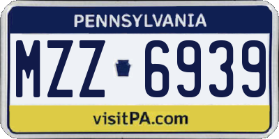 PA license plate MZZ6939