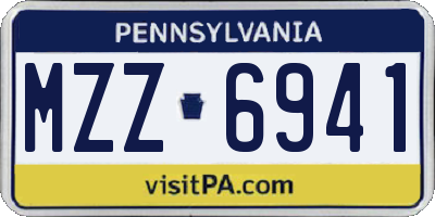 PA license plate MZZ6941