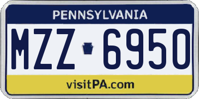 PA license plate MZZ6950