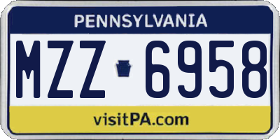 PA license plate MZZ6958