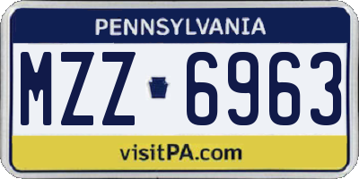 PA license plate MZZ6963