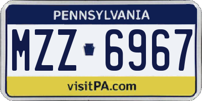 PA license plate MZZ6967
